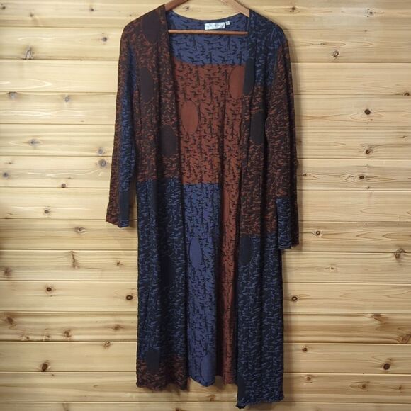 Patrizia Luca Sweater Womens M/L Multicolor Open Front Duster Cardigan - Picture 1 of 8
